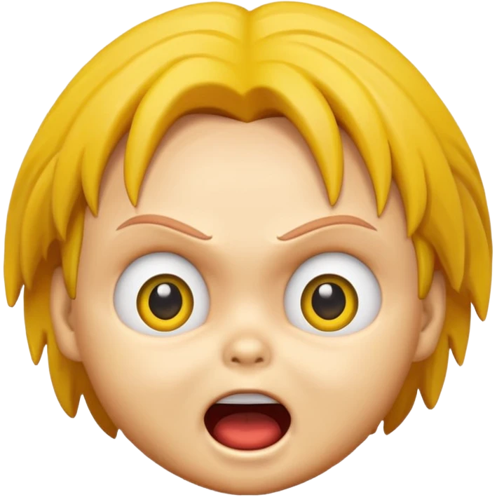 Chucky-Emoji mit überraschtem Blick emoji