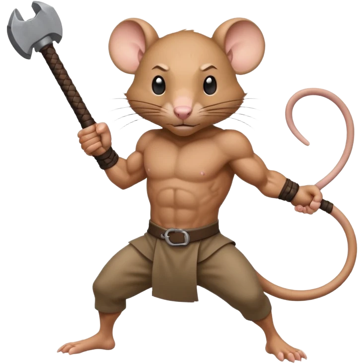 rat wielding a tonfa emoji