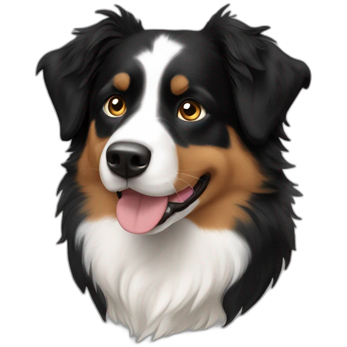 Australian shepherd black tri emoji