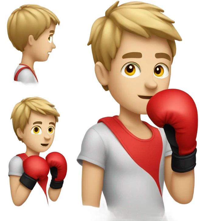 caucasian boy in boxing gloves emoji