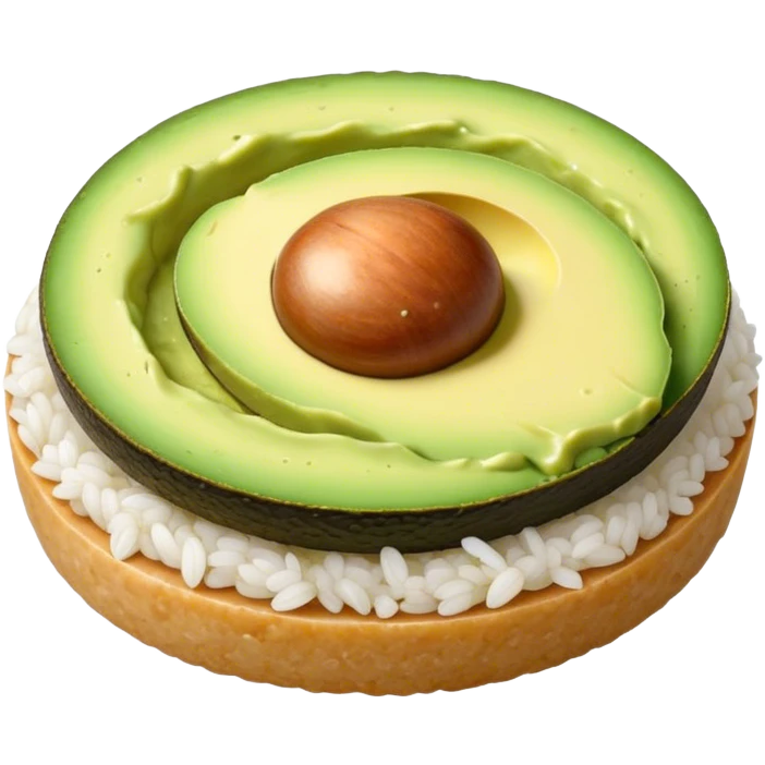 Mashed avocado on rice cake emoji