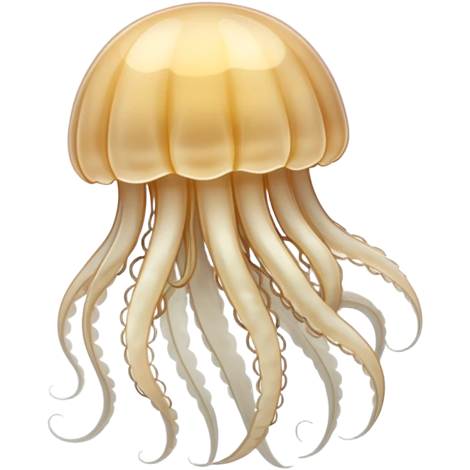 white beige jellyfish with translucent body and flowing tentacles emoji