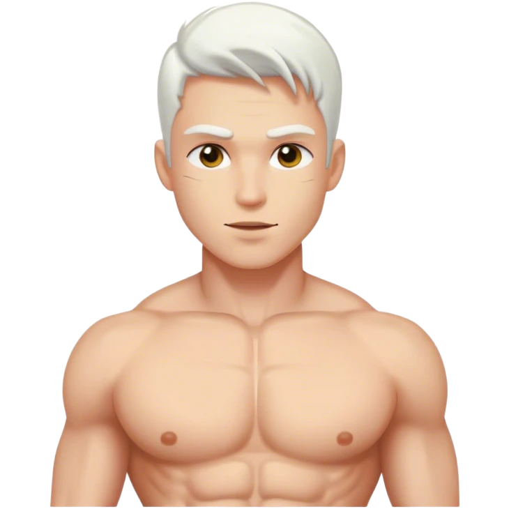 Man sexy abs White skin  emoji