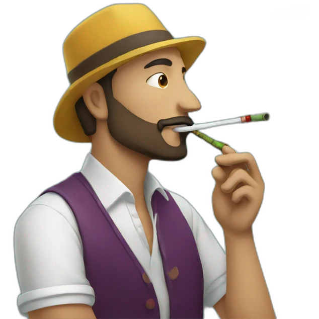 man smoking hookah emoji