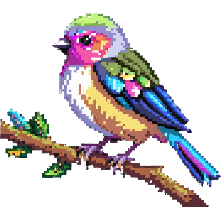 Small tit bird with colorful feathers emoji