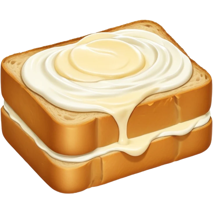 a piece of bread with mayonnaise emoji