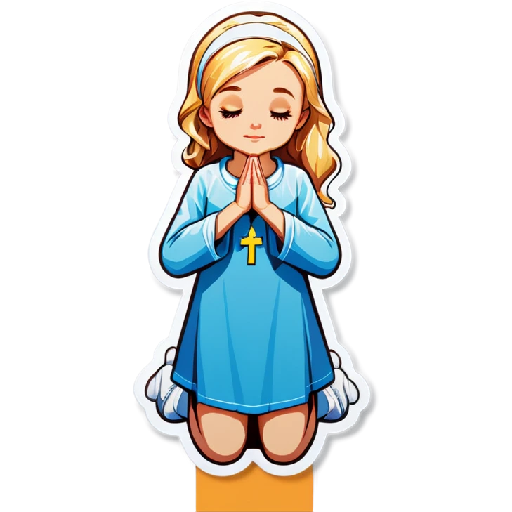 blonde girl praying  emoji