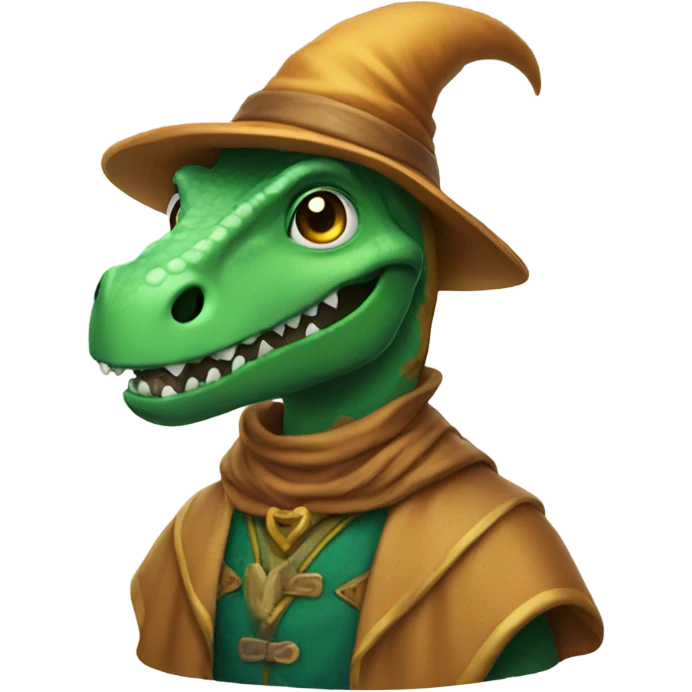Dinosaur wizard emoji