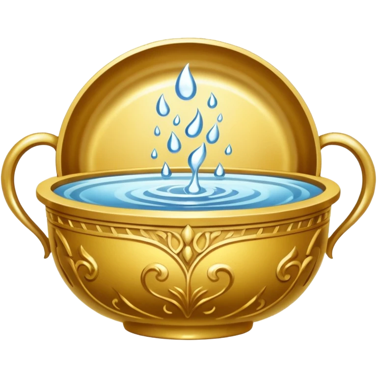 ornate gold bowl top view filled with water emoji