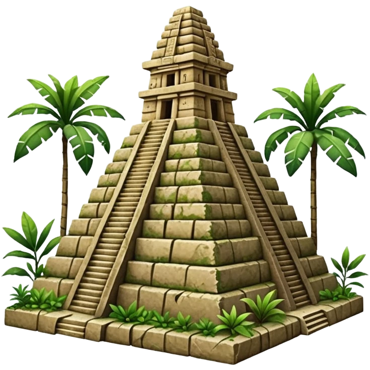 stone Mayan pyramid with a temple on top emoji