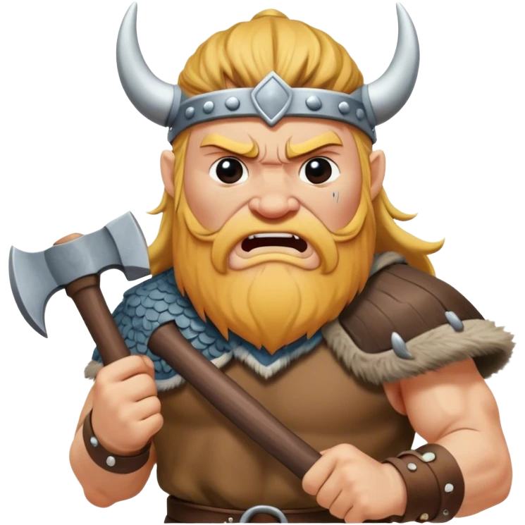 crying Viking with an ax in his hands
realistic emoji