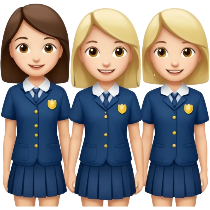 niñas con uniformes escolares emoji