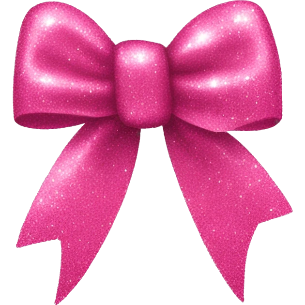 Pink bow with glitter emoji