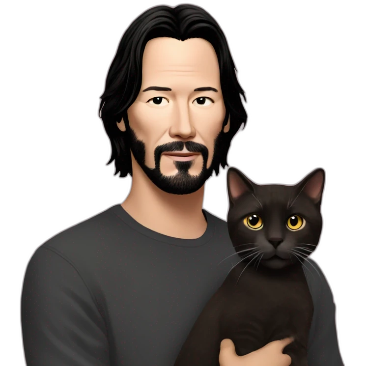 keanu reeves with cat emoji