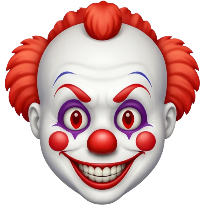 Scary clown with smile emoji