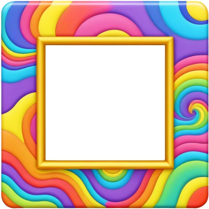 Psychedelic colored photo frame emoji