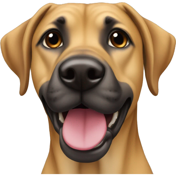 Black mouth cur face emoji
