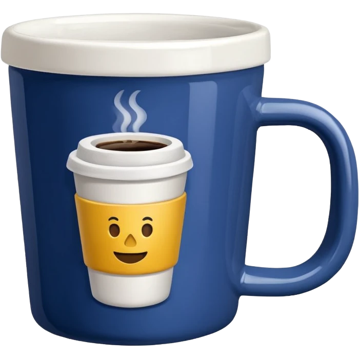 Take away coffee mug with factory by ribas logo emoji