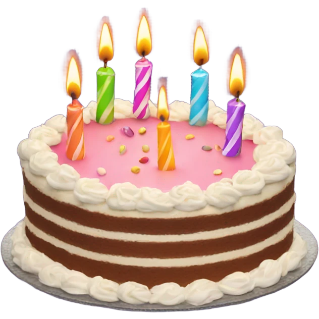 Birthday cake with 26 candles emoji