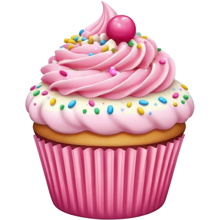 Cupcake with pink icing emoji