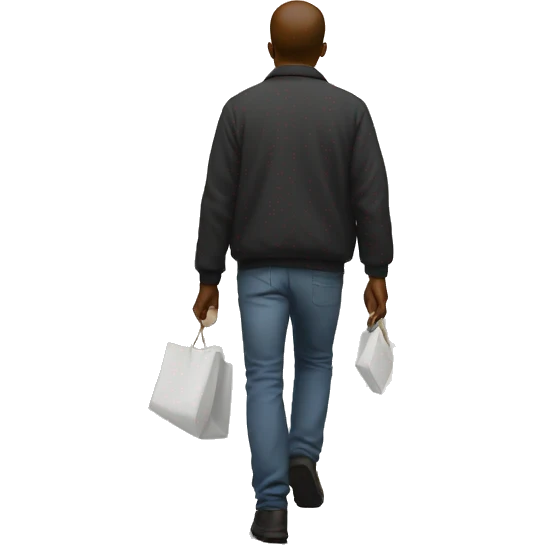 person walking away from art painting emoji