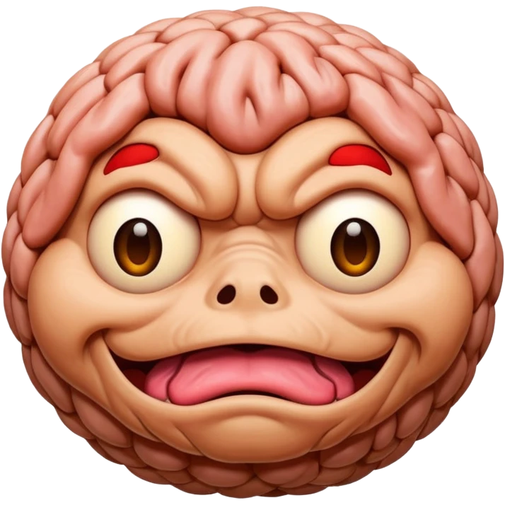 Hairy ball of flesh emoji