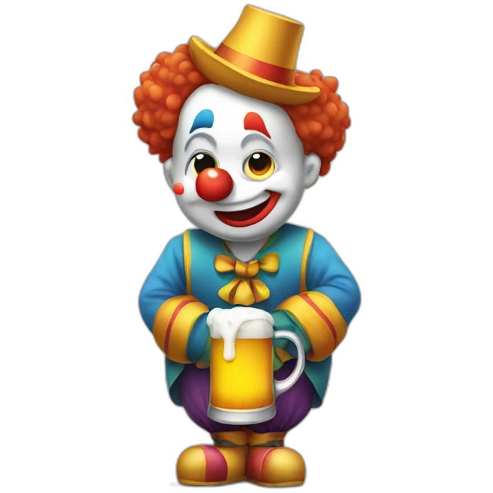 shy-clown-holding-beer emoji