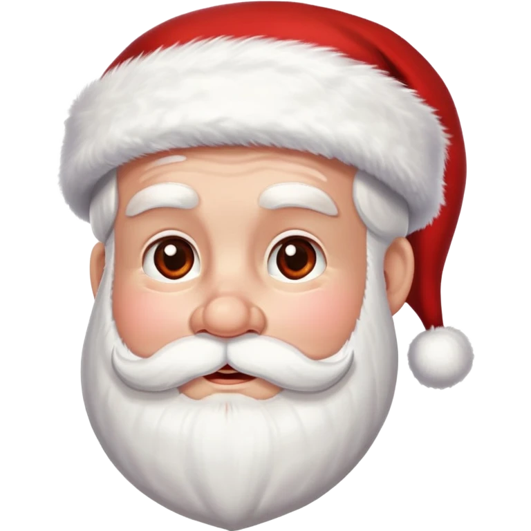 Santa Claus head with rosy cheeks, white beard, and red hat with white trim emoji