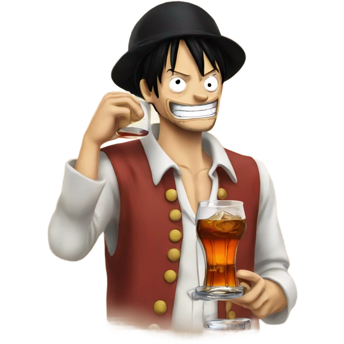 Luffy sipping on some bourbon emoji