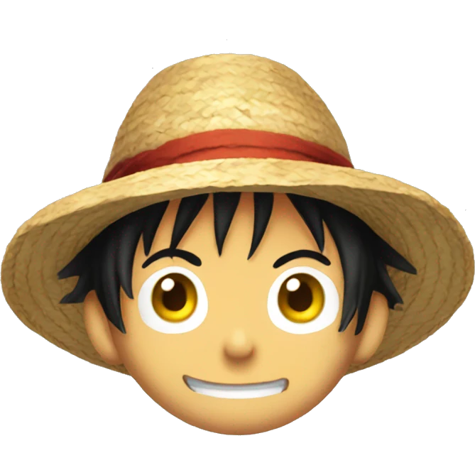 Luffy with a strawhat emoji