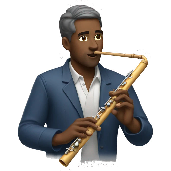 american man playing flute emoji