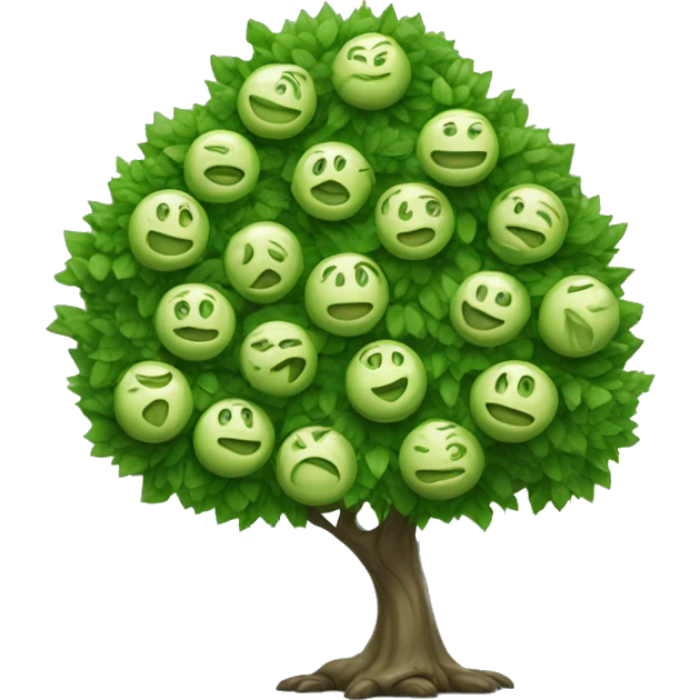 Árbol blanco con esferas verdes  emoji