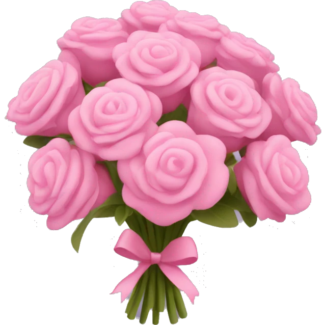 Pink bouquet of flowers with note  emoji