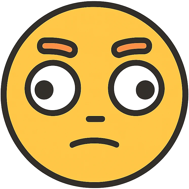 one eye looking left, the other eye looking right, minimal, flat design, white background emoji