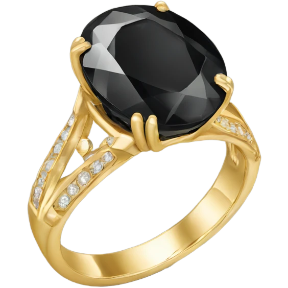 gold ring with black oval diamond emoji