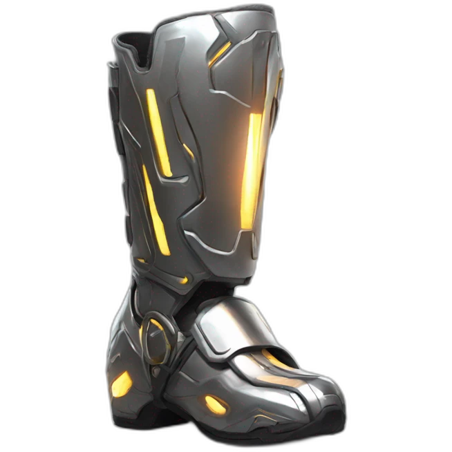 futuristic armored Omega Energy boots radiating omega energy emoji