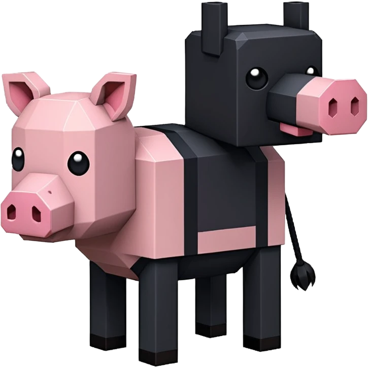 enderman minecraft chevauchant un cochon (clash royale emoji