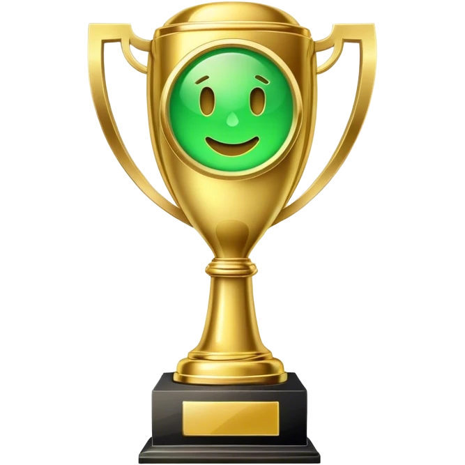 World record trophy that has a green message icon emoji  emoji