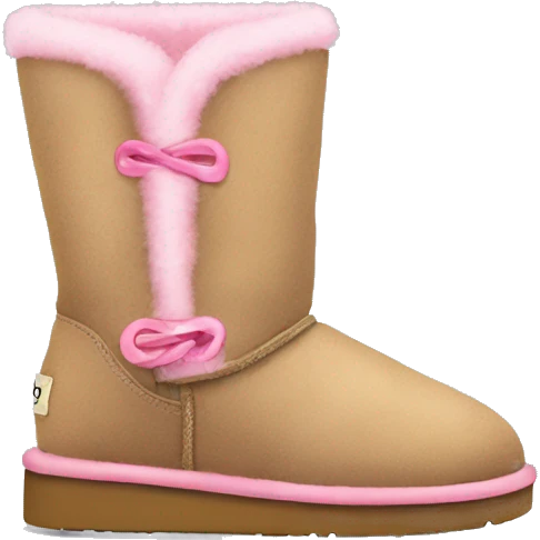 Ugg boots with pink emoji