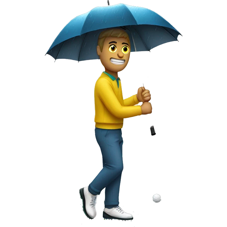 Golf in the rain emoji
