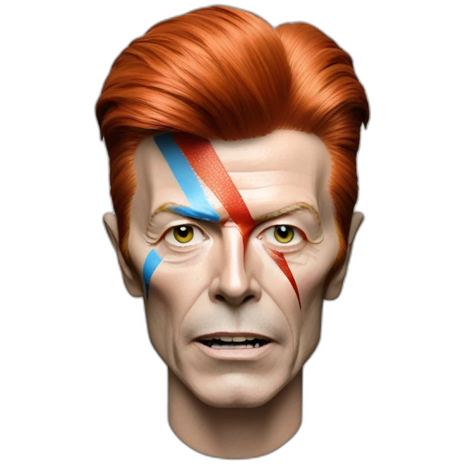 A TOK emoji of david bowie aladdin sane, grey background emoji