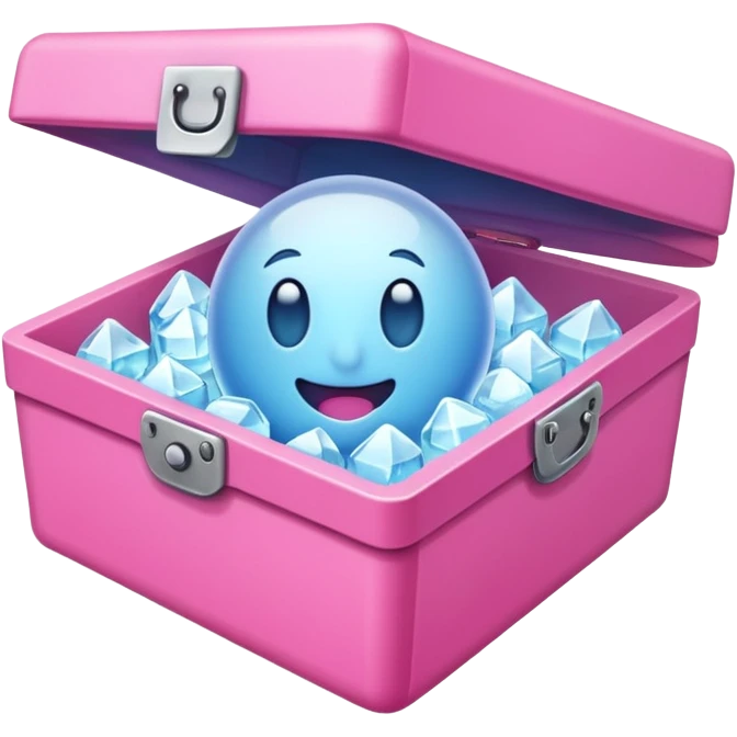 just make an emoji with a pink box with ice inside emoji