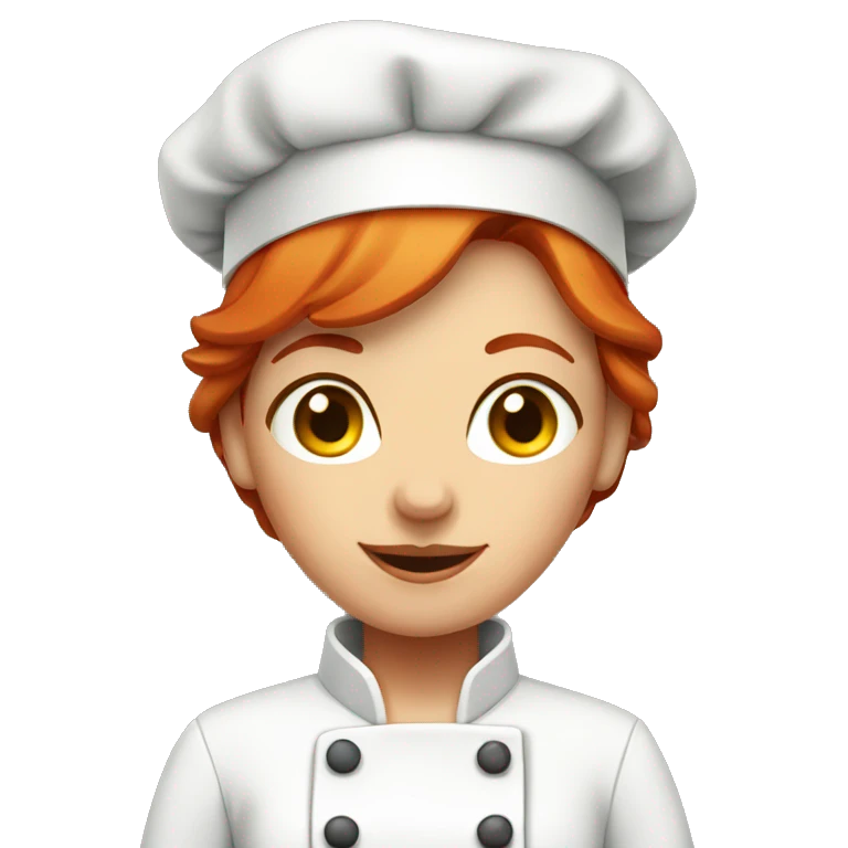 red haired female chef emoji