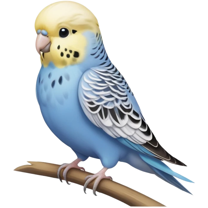 budgie, light grey feathers with a white head emoji
