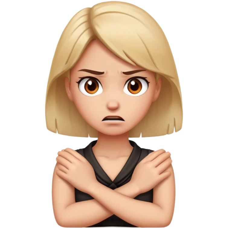 Hands crossed around girls neck angry emoji