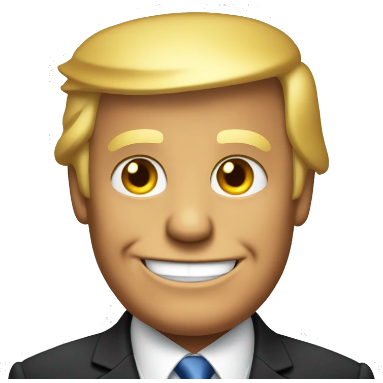 Donald Trump smiling in a suit emoji