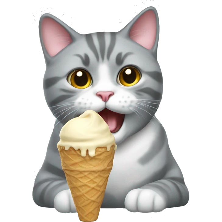The British cat eating ice cream emoji