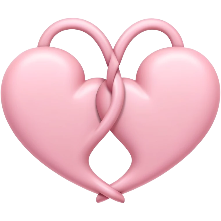 two pastel pink hearts intertwined emoji
