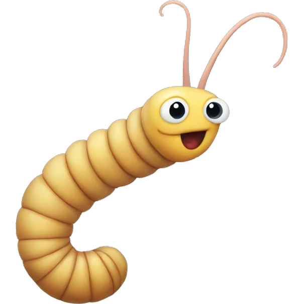 realistic worm emoji