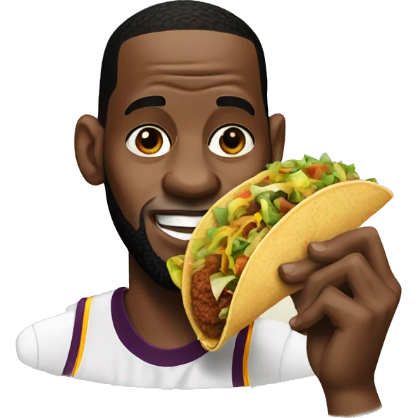 LeBron eating a taco emoji